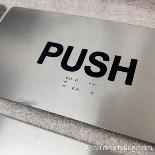 Placa de cartel de portas de aceiro inoxidable braille